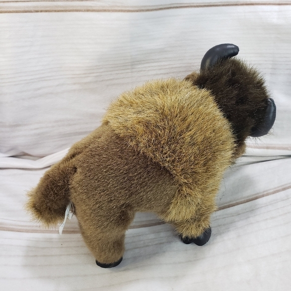 Soundprints Bison Buffalo 8 Inch Plush Stuffed Animal 1998 Faux Leather Accents - Picture 6 of 10